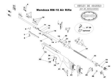 Mendoza Spring Piston, Fits RM-10 and RM-200 Rifles