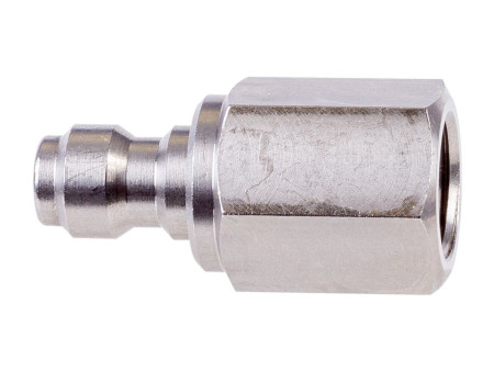 Air Venturi Male Quick-Disconnect, 1/8" BSPP Female Threads, Steel, Rated to 5000 PSI, Incl. Delrin Seal