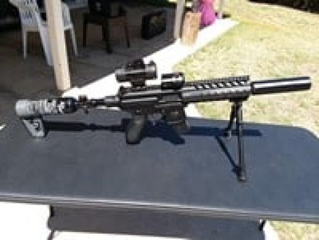 Air Venturi Tank With Stock & Adapter, 13 cu in, Aluminum, 3,000 psi, Black