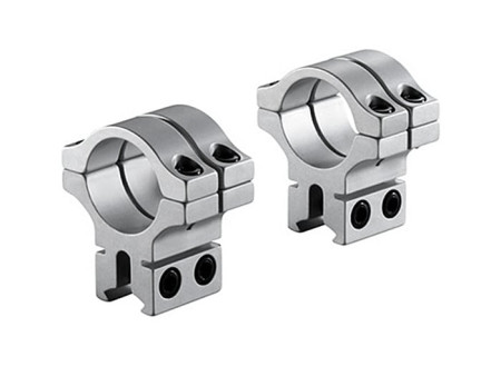 BKL 30mm Rings, 3/8" or 11mm Dovetail, Double Strap, Silver