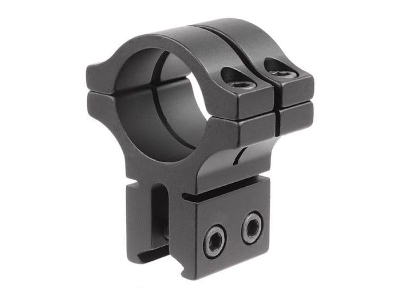 BKL Single 1" Double Strap Ring, 3/8" or 11mm Dovetail, 1" Long, Black