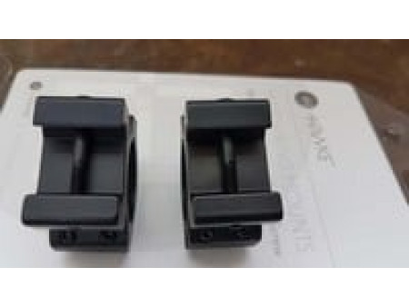 Hawke 1" Rings, Weaver, Low, Black