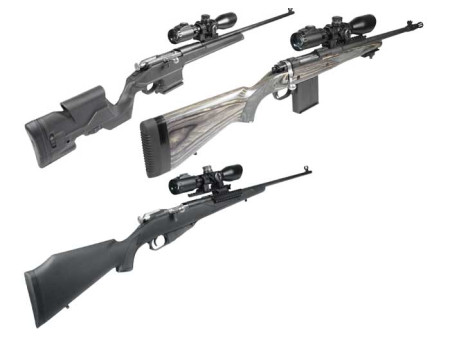 2-7x44 AO Accushot Scout SWAT Rifle Scope, EZ-TAP, Ill. Mil-Dot Reticle, 1/4 MOA, 30mm Tube, Weaver Rings