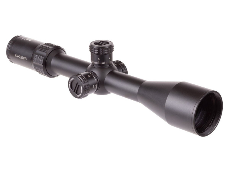 JTS 6-24x50 Shadow Series FFP Riflescope, .1 MRAD, 30mm Tube