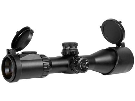 Leapers 3-12X44 AO SWAT Compact Accushot Rifle Scope, EZ-TAP, Illuminated Mil-Dot Reticle, 1/4 MOA, 30mm Tube, See-Thru Weaver R