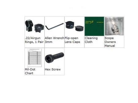 UTG 4x32 Rifle Scope, Mil-Dot Reticle, 1/4 MOA, 1" Tube, 3/8" Rings