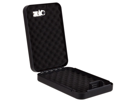 Bulldog Personal Safe, 9.5"x6.5"x2", Combination Lock, Security Cable, Black