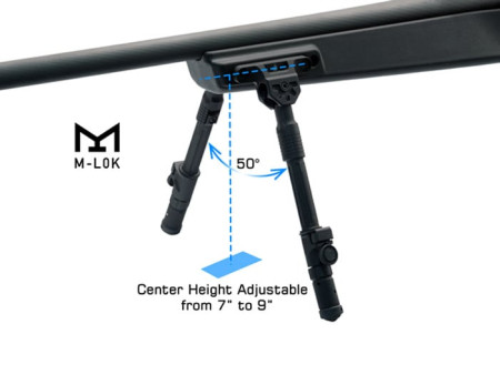 UTG Recon Flex II Bipod, 7"-9" Center Height, M-LOK