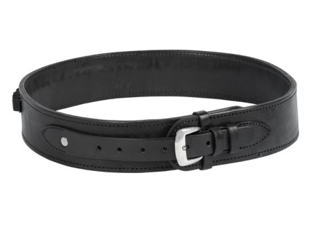 Gun Belt, 42-46" Waist, .38-Cal Loops, 2.5" Wide, Black Leather