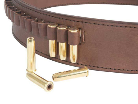 Gun Belt, 48-52" Waist, .38-Cal Loops, 2.5" Wide, Chocolate Leather