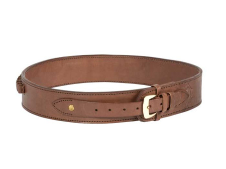 Gun Belt, 48-52" Waist, .38-Cal Loops, 2.5" Wide, Chocolate Leather