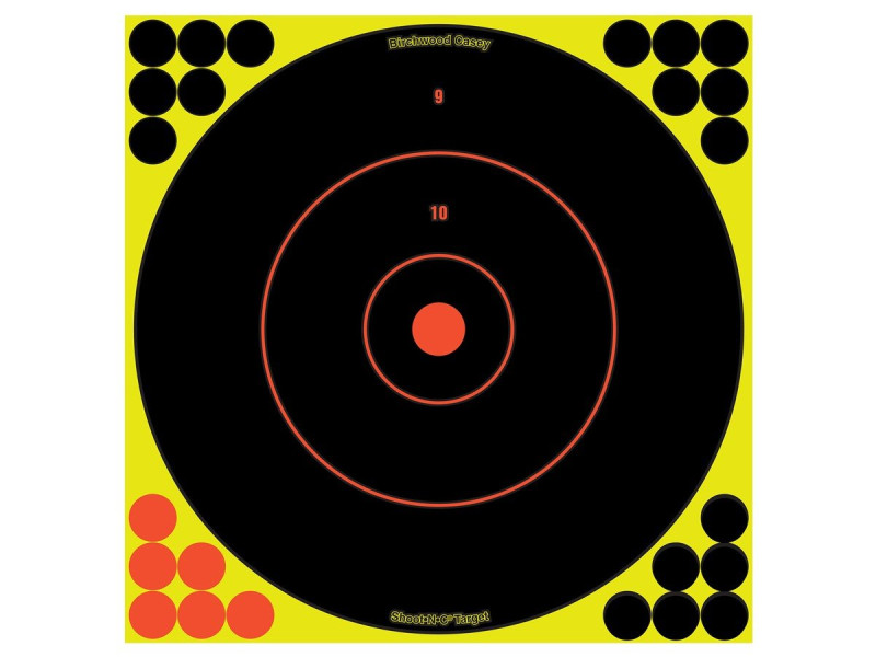 Birchwood Casey Shoot-N-C Bullseye Targets, 12", 5 Targets + 120 Pasters