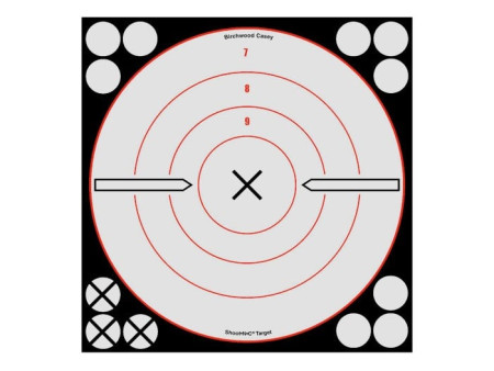 Birchwood Casey Shoot-N-C White/Black Bullseye X Targets & Pasters, 8", 6ct