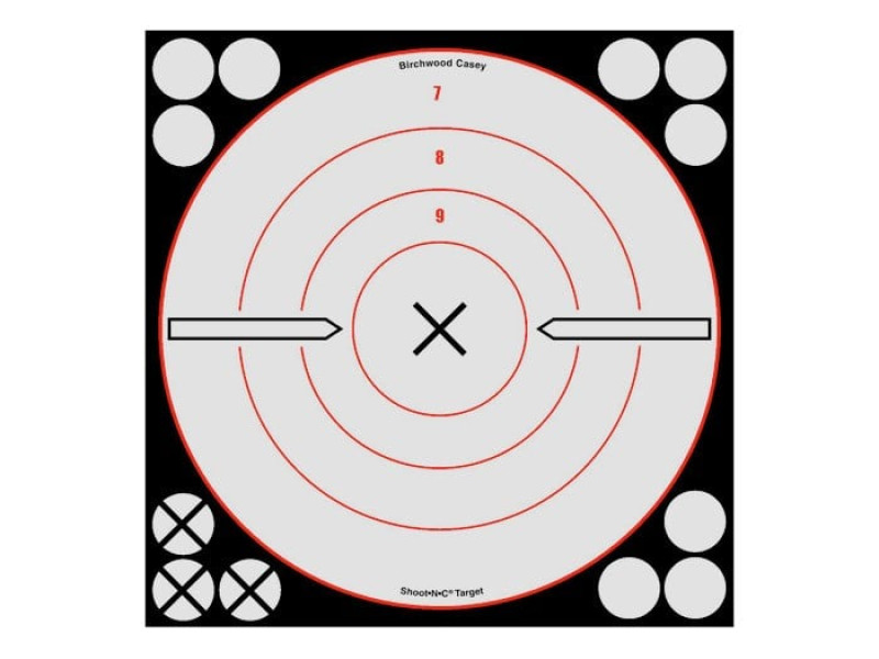 Birchwood Casey Shoot-N-C White/Black Bullseye X Targets & Pasters, 8", 6ct