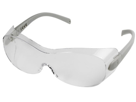 Radians Sheath OTG Anti-Fog Safety Glasses, Fits Over Glasses, Clear Lens, Silver Temples
