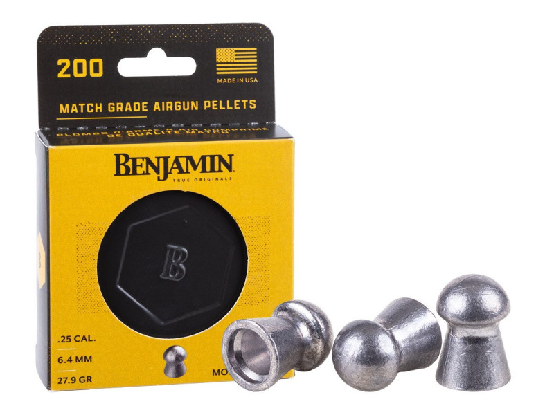 Benjamin Single Die Pellets .25 Cal, 27.8 Grain, Domed, 200ct