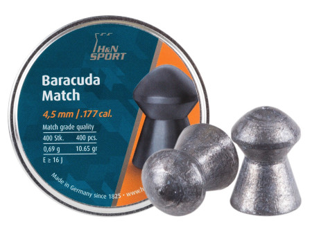 H&N Baracuda match, .177 Cal, 10.65 Grains, Round Nose, 400ct