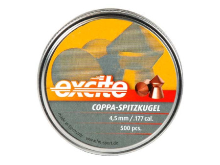 H&N Excite Coppa-Spitzkugel, .177 Cal, 7.56 Grains, Pointed, 500ct