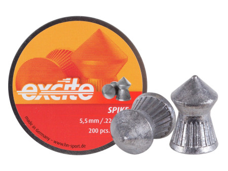 H&N Excite Spike Pellets, .22 Cal, 15.74 Grains, Pointed, 200ct