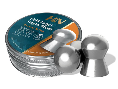 H&N Field Target Trophy Green .177 Cal, Lead-Free, 5.56 Grains, Domed, 300ct