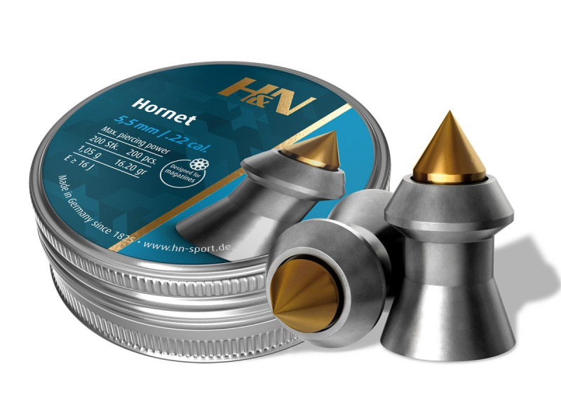 H&N Hornet Pellets, .22 Cal, 16 Grains, Pointed, 200ct