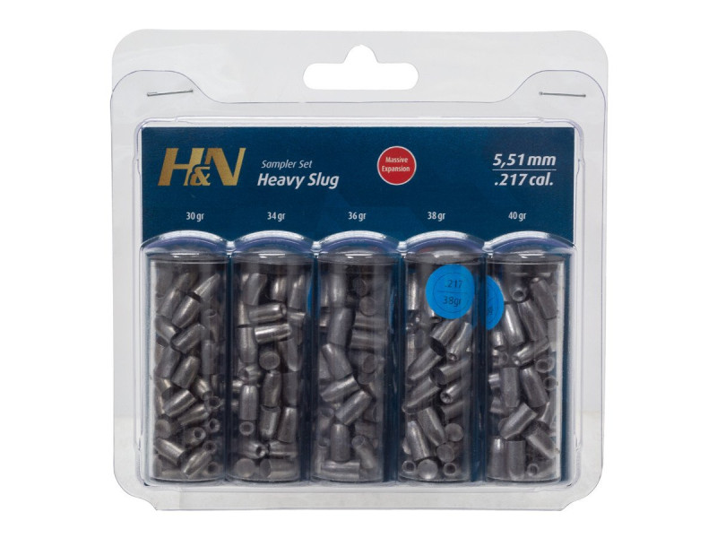 H&N Slug HP Heavy Sampler, .217 Cal., 5 Types, 150ct