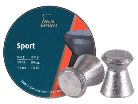 H&N Sport .177 Cal, 8.18 Grains, Wadcutter, 500ct