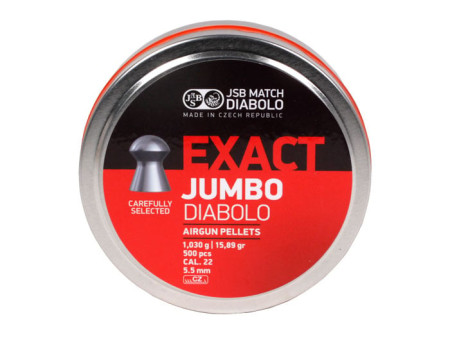 JSB Diabolo Exact Jumbo .22 Cal, 15.89 Grains, Domed, 500ct