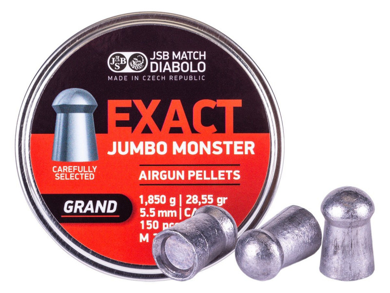 JSB Exact Jumbo Monster Grand .22 Cal, 28.55 Grains, Domed, 150ct