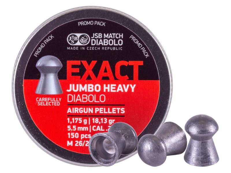 JSB Match Diabolo Exact Jumbo Heavy .22 Cal, 18.13 Grains, Domed, 150ct
