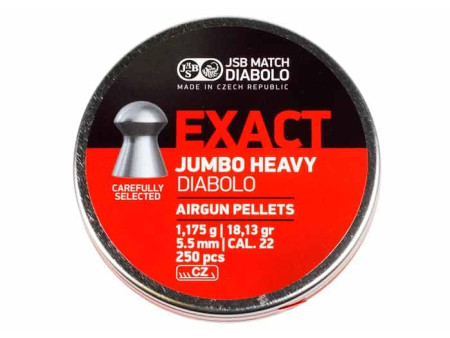 JSB Match Diabolo Exact Jumbo Heavy .22 Cal, 18.13 Grains, Domed, 250ct
