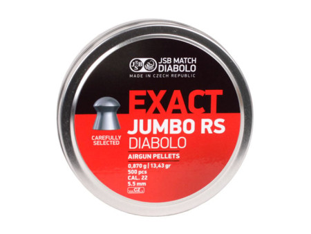 JSB Match Diabolo Exact Jumbo RS .22 Cal, 13.43 Grains, Domed, 500ct