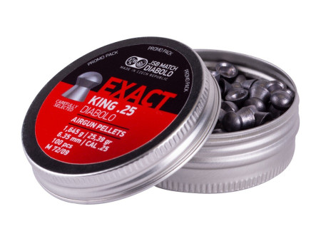JSB Match Diabolo Exact King .25 Cal, 25.39 Grains, Domed, 100ct