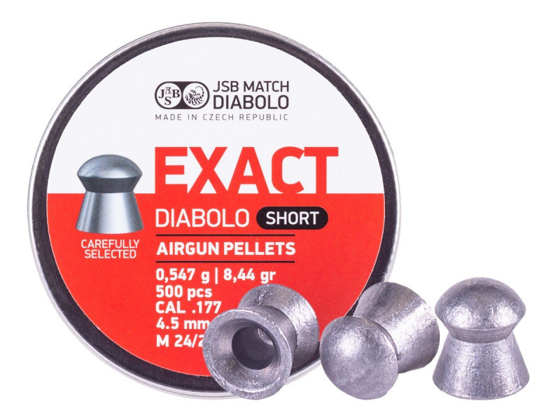 JSB Match Diabolo Exact Short .177 Cal, 8.44 Grains, Domed, 500ct