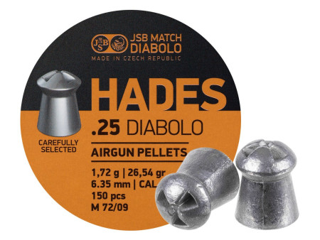 JSB Match Diabolo Hades, .25 Cal, 26.54gr, Pointed 150 ct