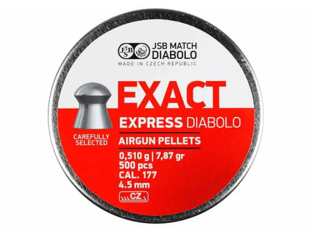 JSB Match Exact Express Diabolo, .177 Cal, 7.87 Grains, Domed, 500ct