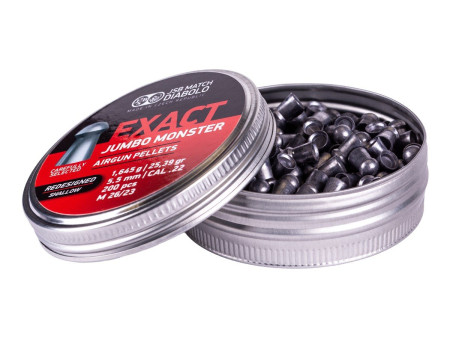 JSB Redesigned Exact Jumbo Monster Shallow Skirt .22 Cal, 25.39 Grains, Domed, 200ct