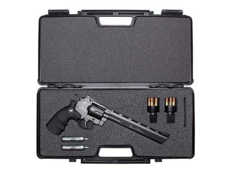 ASG Dan Wesson Revolver Case With Logo, Plastic, Black, 3.3"x9"x18"
