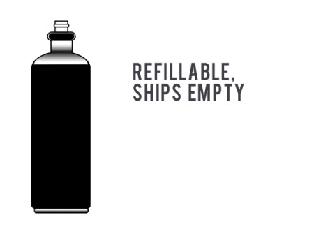 CO2 Tank, 20 oz., Refillable, Ships Empty
