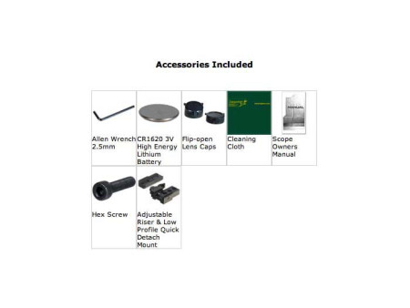 1x26mm ITA Red-Green Dot Sight, 4 MOA Dot, 30mm Tube, Quick-Detach Low Picatinny Mount & Riser