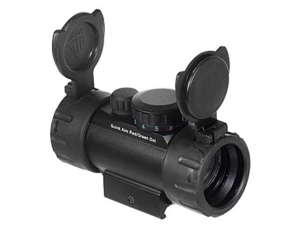 UTG 1x30mm Compact ITA Red/Green Circle Dot Sight, 1/2 MOA, Integral Quick-Detach Weaver/Picatinny Mount