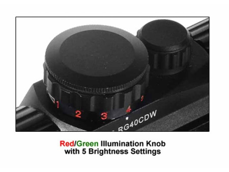 UTG 1x30mm Compact ITA Red/Green Circle Dot Sight, 1/2 MOA, Integral Quick-Detach Weaver/Picatinny Mount