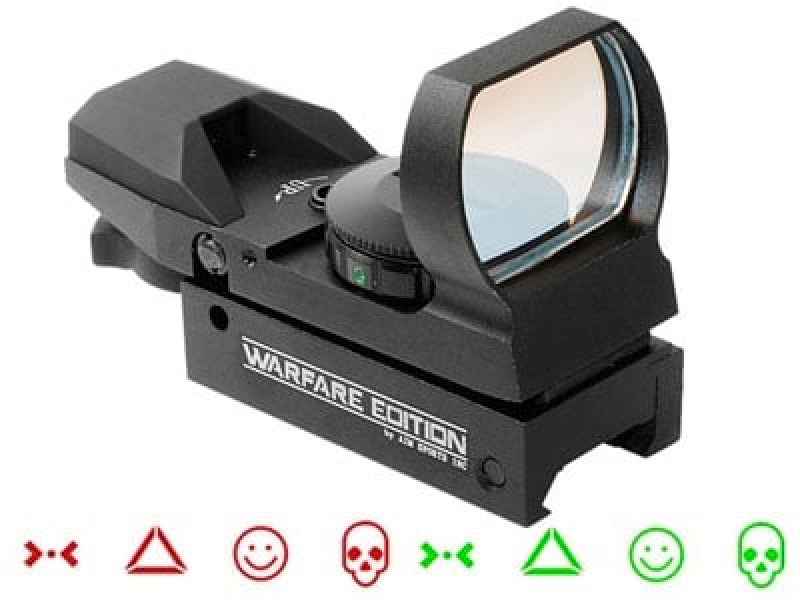 AIM Sports Warfare Edition Red/Green Dot Sight, 4 Ill. Reticles, Weaver/Picatinny Mount