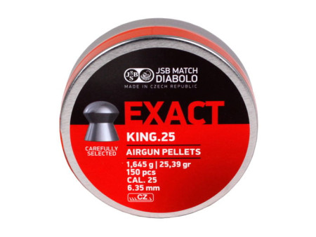 JSB Match Diabolo Exact King .25 Cal, 25.4 Grains, Domed, 150ct