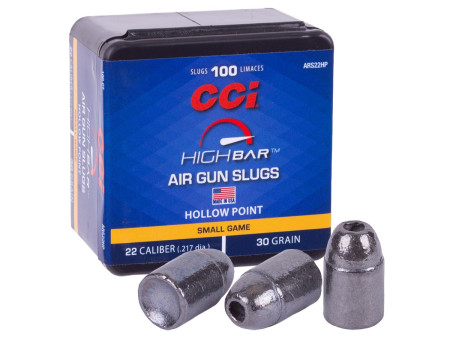 CCI High Bar Air Gun Slugs, .22 Cal, 30gr, Hollow Point, 100ct