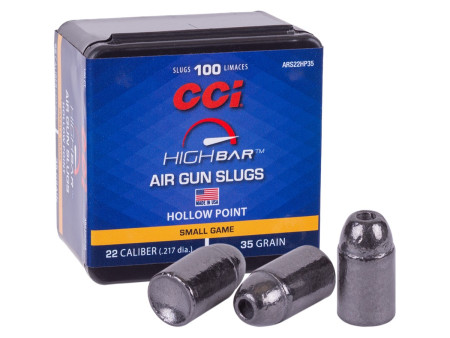 CCI High Bar Air Gun Slugs, .22 Cal, 35gr, Hollow Point, 100ct