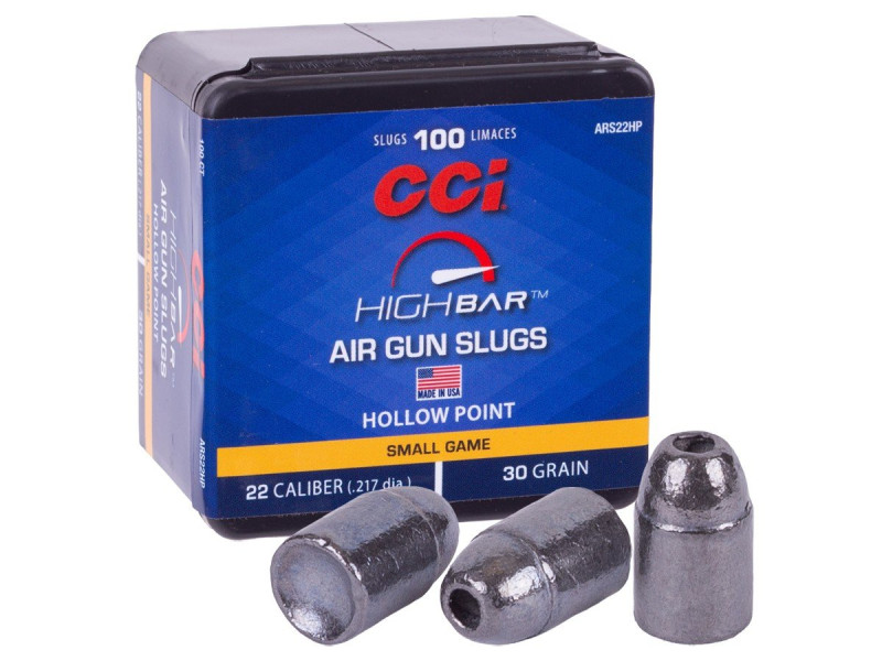 CCI High Bar Air Gun Slugs, .22 Cal, 30gr, Hollow Point, 100ct