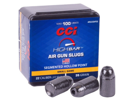 CCI High Bar Air Gun Slugs, .22 Cal, 35gr, Segmented Hollow Point, 100ct