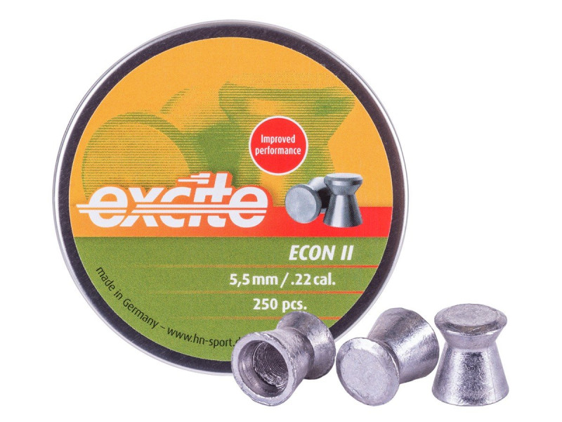H&N Excite Econ II .22 Cal, 13.12 Grains, Wadcutter, 250ct