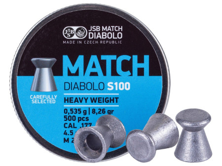 JSB Blue Match Heavy Weight .177 Cal, 8.26 Grains, Wadcutter, 500ct, 4.49mm